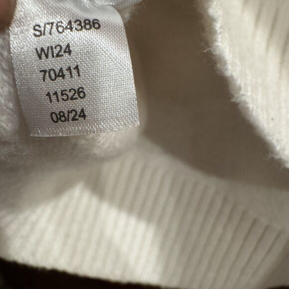 Loft Cream Nordic Fair Isle Collared Split Neck Soft & Cozy Sweater XL - Picture 15 of 16